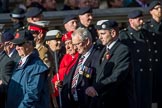Blind Veterans UK (Group AA7, 215 members) during the Royal British Legion March Past on Remembrance Sunday at the Cenotaph, Whitehall, Westminster, London, 11 November 2018, 12:04.