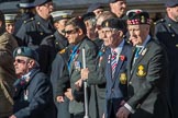 Blind Veterans UK (Group AA7, 215 members) during the Royal British Legion March Past on Remembrance Sunday at the Cenotaph, Whitehall, Westminster, London, 11 November 2018, 12:04.
