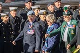 Blind Veterans UK (Group AA7, 215 members) during the Royal British Legion March Past on Remembrance Sunday at the Cenotaph, Whitehall, Westminster, London, 11 November 2018, 12:05.