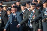 Royal Signals Association (Group B6, 49 members) during the Royal British Legion March Past on Remembrance Sunday at the Cenotaph, Whitehall, Westminster, London, 11 November 2018, 12:06.