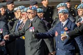 Army Air Corps Veteran Association (Group B7, 42 members) during the Royal British Legion March Past on Remembrance Sunday at the Cenotaph, Whitehall, Westminster, London, 11 November 2018, 12:07.