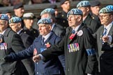 Army Air Corps Veteran Association (Group B7, 42 members) during the Royal British Legion March Past on Remembrance Sunday at the Cenotaph, Whitehall, Westminster, London, 11 November 2018, 12:07.