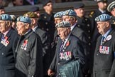 656 Squadron Association (Group B8, 24 members) during the Royal British Legion March Past on Remembrance Sunday at the Cenotaph, Whitehall, Westminster, London, 11 November 2018, 12:07.