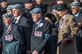 656 Squadron Association (Group B8, 24 members) during the Royal British Legion March Past on Remembrance Sunday at the Cenotaph, Whitehall, Westminster, London, 11 November 2018, 12:07.