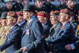 The King's Royal Hussars Regimental Association  (Group B21, 100 members) during the Royal British Legion March Past on Remembrance Sunday at the Cenotaph, Whitehall, Westminster, London, 11 November 2018, 12:10.