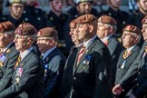 The King's Royal Hussars Regimental Association  (Group B21, 100 members) during the Royal British Legion March Past on Remembrance Sunday at the Cenotaph, Whitehall, Westminster, London, 11 November 2018, 12:10.