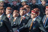 The King's Royal Hussars Regimental Association  (Group B21, 100 members) during the Royal British Legion March Past on Remembrance Sunday at the Cenotaph, Whitehall, Westminster, London, 11 November 2018, 12:10.