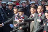 The Household Cavalry Associations (Group B32, 24 members) during the Royal British Legion March Past on Remembrance Sunday at the Cenotaph, Whitehall, Westminster, London, 11 November 2018, 12:12.