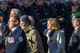 Adjutant General Corps (Group B34, 13 members) during the Royal British Legion March Past on Remembrance Sunday at the Cenotaph, Whitehall, Westminster, London, 11 November 2018, 12:13.