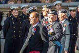 Royal Air Forces ex-Prisoners of War Association (Group C4, 8 members) during the Royal British Legion March Past on Remembrance Sunday at the Cenotaph, Whitehall, Westminster, London, 11 November 2018, 12:15.