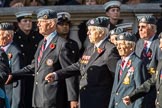 National Service(Royal Air Force)Association (NS(RAF)A) (Group C5, 39 members) during the Royal British Legion March Past on Remembrance Sunday at the Cenotaph, Whitehall, Westminster, London, 11 November 2018, 12:15