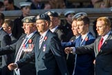7 Squadron Association (Group C8, 20 members) during the Royal British Legion March Past on Remembrance Sunday at the Cenotaph, Whitehall, Westminster, London, 11 November 2018, 12:15.