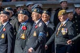 RAF Habbaniya Association (Group C10, 14 members) during the Royal British Legion March Past on Remembrance Sunday at the Cenotaph, Whitehall, Westminster, London, 11 November 2018, 12:16.