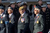 RAF Habbaniya Association (Group C10, 14 members) during the Royal British Legion March Past on Remembrance Sunday at the Cenotaph, Whitehall, Westminster, London, 11 November 2018, 12:16.