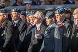 RAF Movements and Mobile Air Movements Squadrons Association (Group C15, 50 members) during the Royal British Legion March Past on Remembrance Sunday at the Cenotaph, Whitehall, Westminster, London, 11 November 2018, 12:16.