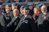 RAF Movements and Mobile Air Movements Squadrons Association (Group C15, 50 members) during the Royal British Legion March Past on Remembrance Sunday at the Cenotaph, Whitehall, Westminster, London, 11 November 2018, 12:16.
