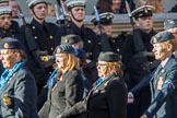 WAAF WRAF RAF(W) Association (Group C17, 21 members) during the Royal British Legion March Past on Remembrance Sunday at the Cenotaph, Whitehall, Westminster, London, 11 November 2018, 12:17.