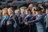 Princess Mary's Royal Air Force Nursing Association (Group C22, 38 members) during the Royal British Legion March Past on Remembrance Sunday at the Cenotaph, Whitehall, Westminster, London, 11 November 2018, 12:17.