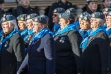 WRAF Branch of the Royal Air Forces Association (Group C30, 80 members) during the Royal British Legion March Past on Remembrance Sunday at the Cenotaph, Whitehall, Westminster, London, 11 November 2018, 12:19.