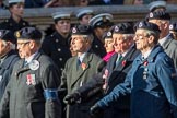 Royal Observer Corps Association (Group C38, 67 members) during the Royal British Legion March Past on Remembrance Sunday at the Cenotaph, Whitehall, Westminster, London, 11 November 2018, 12:20.