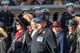 The War Widows' Association  of Great Britain (Group D7, 47 members) during the Royal British Legion March Past on Remembrance Sunday at the Cenotaph, Whitehall, Westminster, London, 11 November 2018, 12:21.