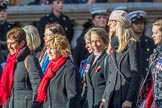 The War Widows' Association  of Great Britain (Group D7, 47 members) and RNRM Widows Association  (Group D8, 10 members) during the Royal British Legion March Past on Remembrance Sunday at the Cenotaph, Whitehall, Westminster, London, 11 November 2018, 12:21.