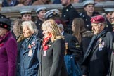 The British Evacuees Association (Group M4, 50 members) during the Royal British Legion March Past on Remembrance Sunday at the Cenotaph, Whitehall, Westminster, London, 11 November 2018, 12:25.