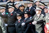 St John Ambulance (Group M12, 25 members) during the Royal British Legion March Past on Remembrance Sunday at the Cenotaph, Whitehall, Westminster, London, 11 November 2018, 12:26.