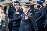 Metropolitan Special Constabulary (Group M17, 40 members) during the Royal British Legion March Past on Remembrance Sunday at the Cenotaph, Whitehall, Westminster, London, 11 November 2018, 12:27.