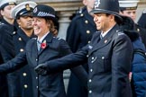 Metropolitan Special Constabulary (Group M17, 40 members) during the Royal British Legion March Past on Remembrance Sunday at the Cenotaph, Whitehall, Westminster, London, 11 November 2018, 12:27.