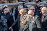 The Showmen's Guild of Great Britain (Group M18, 26 members) during the Royal British Legion March Past on Remembrance Sunday at the Cenotaph, Whitehall, Westminster, London, 11 November 2018, 12:27.