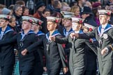 Sea Cadets Corps (Group M35, ?? members) during the Royal British Legion March Past on Remembrance Sunday at the Cenotaph, Whitehall, Westminster, London, 11 November 2018, 12:29.