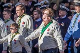 The Scout Association (Group M36, 30 members) during the Royal British Legion March Past on Remembrance Sunday at the Cenotaph, Whitehall, Westminster, London, 11 November 2018, 12:30.
