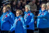 Girlguiding London and South East England(Group M38, 40 members) during the Royal British Legion March Past on Remembrance Sunday at the Cenotaph, Whitehall, Westminster, London, 11 November 2018, 12:30.