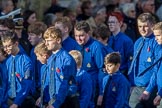 The Boys' Brigade (Group M39, 79 members) during the Royal British Legion March Past on Remembrance Sunday at the Cenotaph, Whitehall, Westminster, London, 11 November 2018, 12:30.
