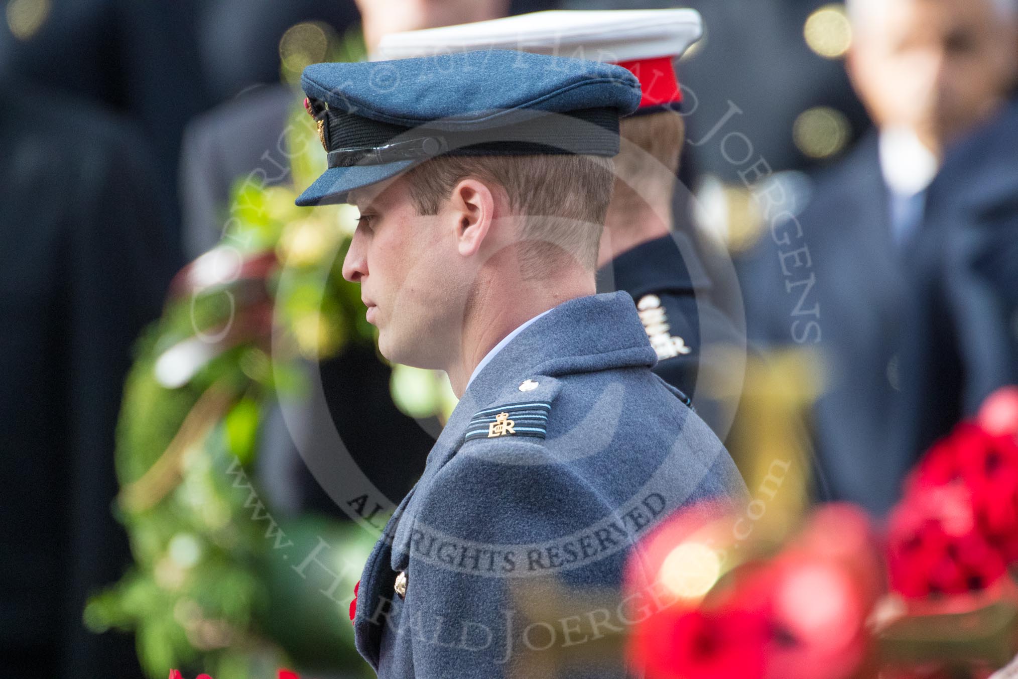 HRH The Duke of Cambridge (Prince William) during the Remembrance Sunday Cenotaph Ceremony 2018 at Horse Guards Parade, Westminster, London, 11 November 2018, 11:06.