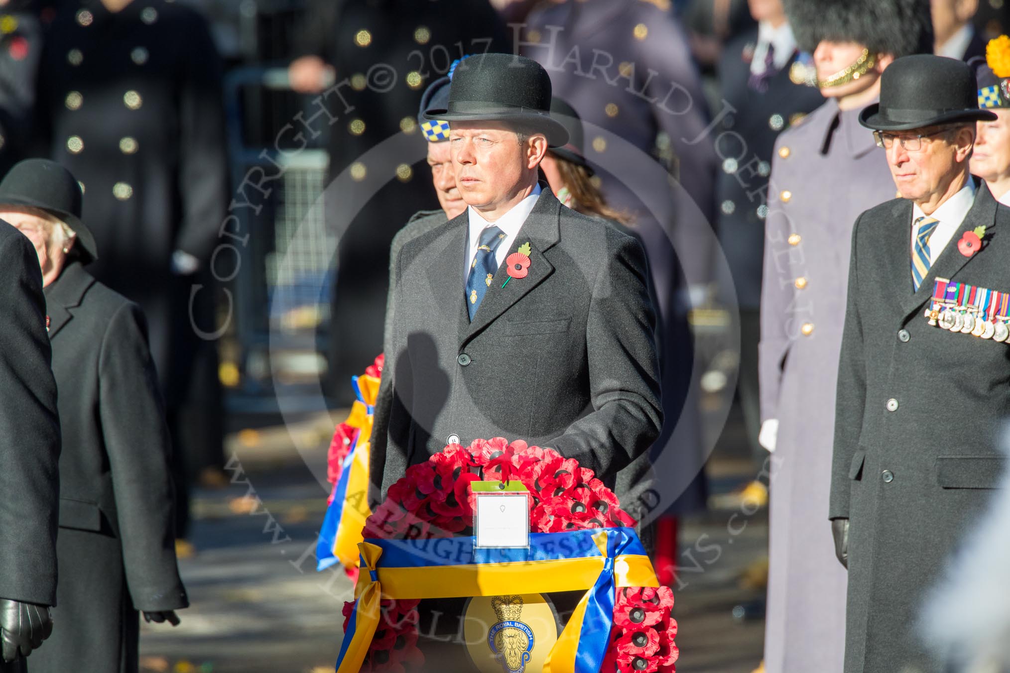 during Remembrance Sunday Cenotaph Ceremony 2018 at Horse Guards Parade, Westminster, London, 11 November 2018, 11:26.