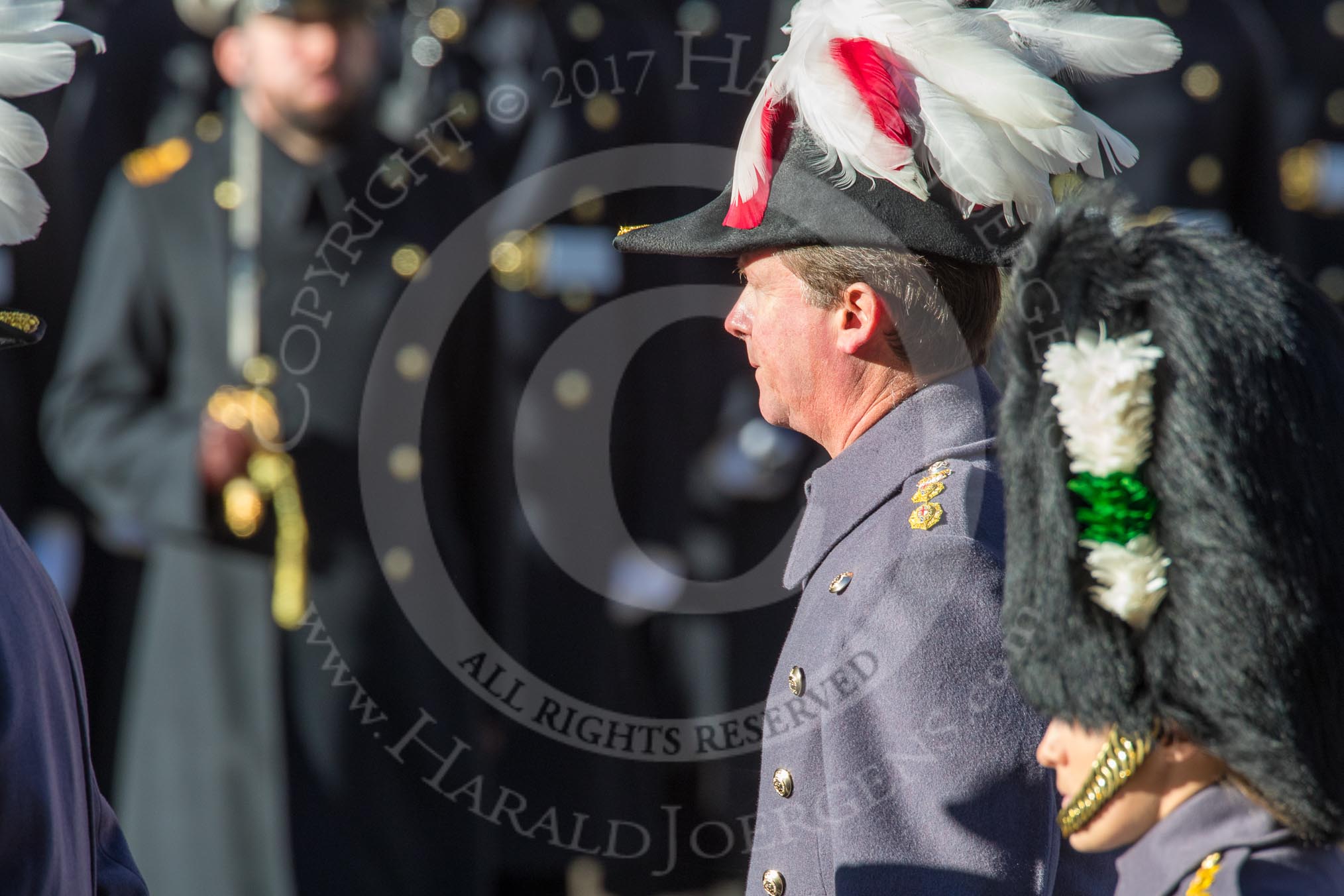 The General Officer Commanding London District, Major General Ben Bathurst CBE returning to the Foreign and Commonwealth Office during the Remembrance Sunday Cenotaph Ceremony 2018 at Horse Guards Parade, Westminster, London, 11 November 2018, 11:26.