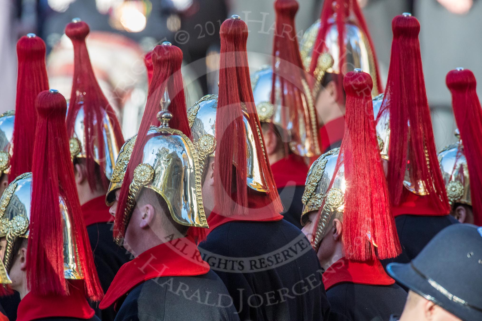 Read vies of the Blues and Royals Service detachment from the Household Cavalry during the Remembrance Sunday Cenotaph Ceremony 2018 at Horse Guards Parade, Westminster, London, 11 November 2018, 11:29.