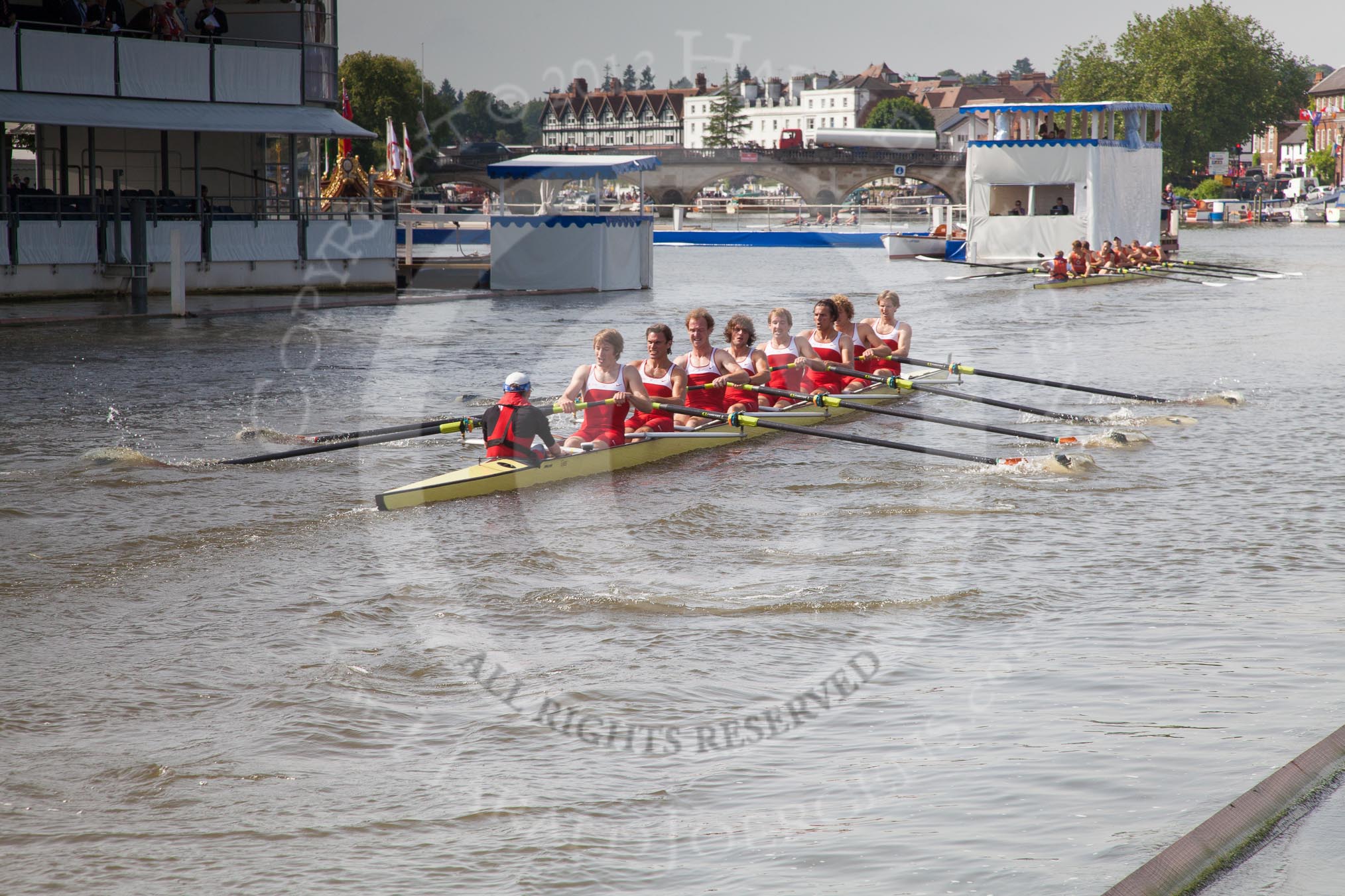 Henley Royal Regatta 2012 (Thursday): Race 7, Temple Challenge Cup:  University of Groningen, Holland  (110, Bucks) v St Petersburg University, Russia (101, Berks).
River Thames beteen Henley-on-Thames and Remenham/Temple Island ,
Henley-on-Thames,
Oxfordshire,
United Kingdom,
on 28 June 2012 at 09:41, image #35