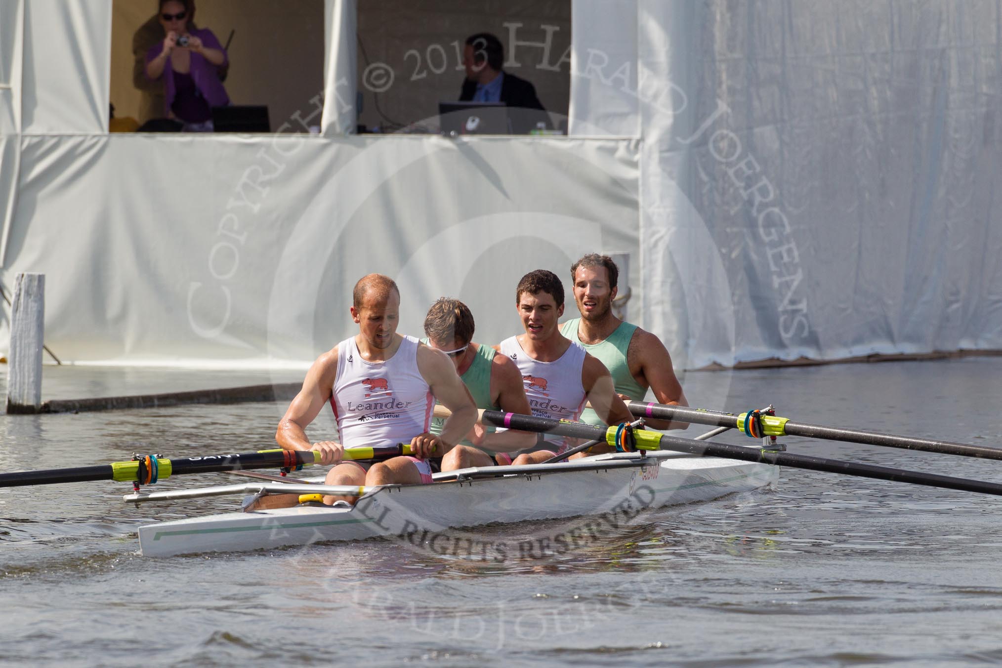 Henley Royal Regatta 2012 (Thursday): Race 8, Visitors' Challenge Cup:  Amsterdam Studenten Roeivereeniging Nereus, Holland  (193, Bucks) v Cambridge University and Leander Club  (194, Berks).
River Thames beteen Henley-on-Thames and Remenham/Temple Island ,
Henley-on-Thames,
Oxfordshire,
United Kingdom,
on 28 June 2012 at 09:47, image #44