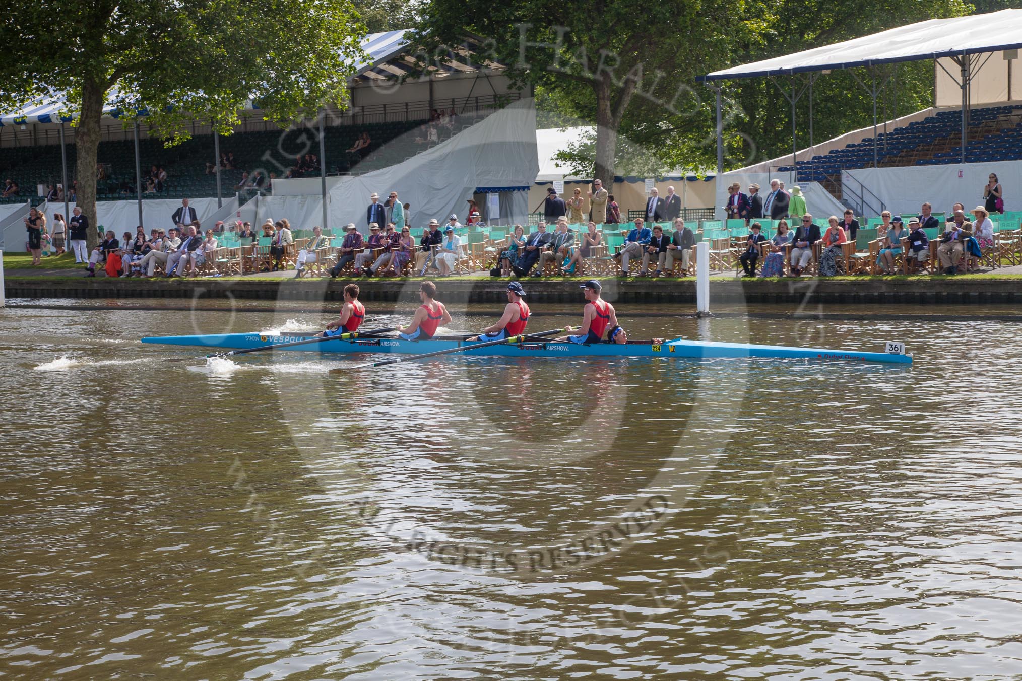 Henley Royal Regatta 2012 (Thursday): Race 10, Britannia Challenge Cup:  Agecroft Rowing Club  (342, Bucks) v Star Club'  (361, Berks).
River Thames beteen Henley-on-Thames and Remenham/Temple Island ,
Henley-on-Thames,
Oxfordshire,
United Kingdom,
on 28 June 2012 at 09:57, image #55