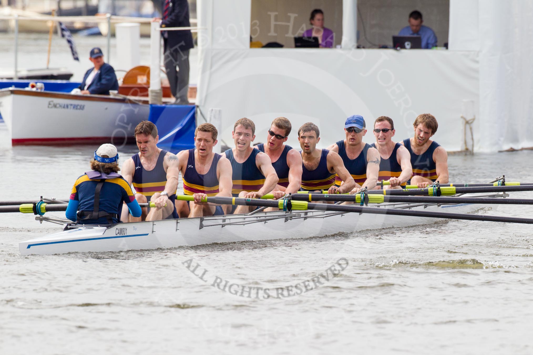 Henley Royal Regatta 2012 (Thursday): Race 16, Thames Challenge Cup:  Royal Chester Rowing Club (42, Bucks) v City of Cambridge Rowing Club 'B'  (307, Berks).
River Thames beteen Henley-on-Thames and Remenham/Temple Island ,
Henley-on-Thames,
Oxfordshire,
United Kingdom,
on 28 June 2012 at 10:36, image #112