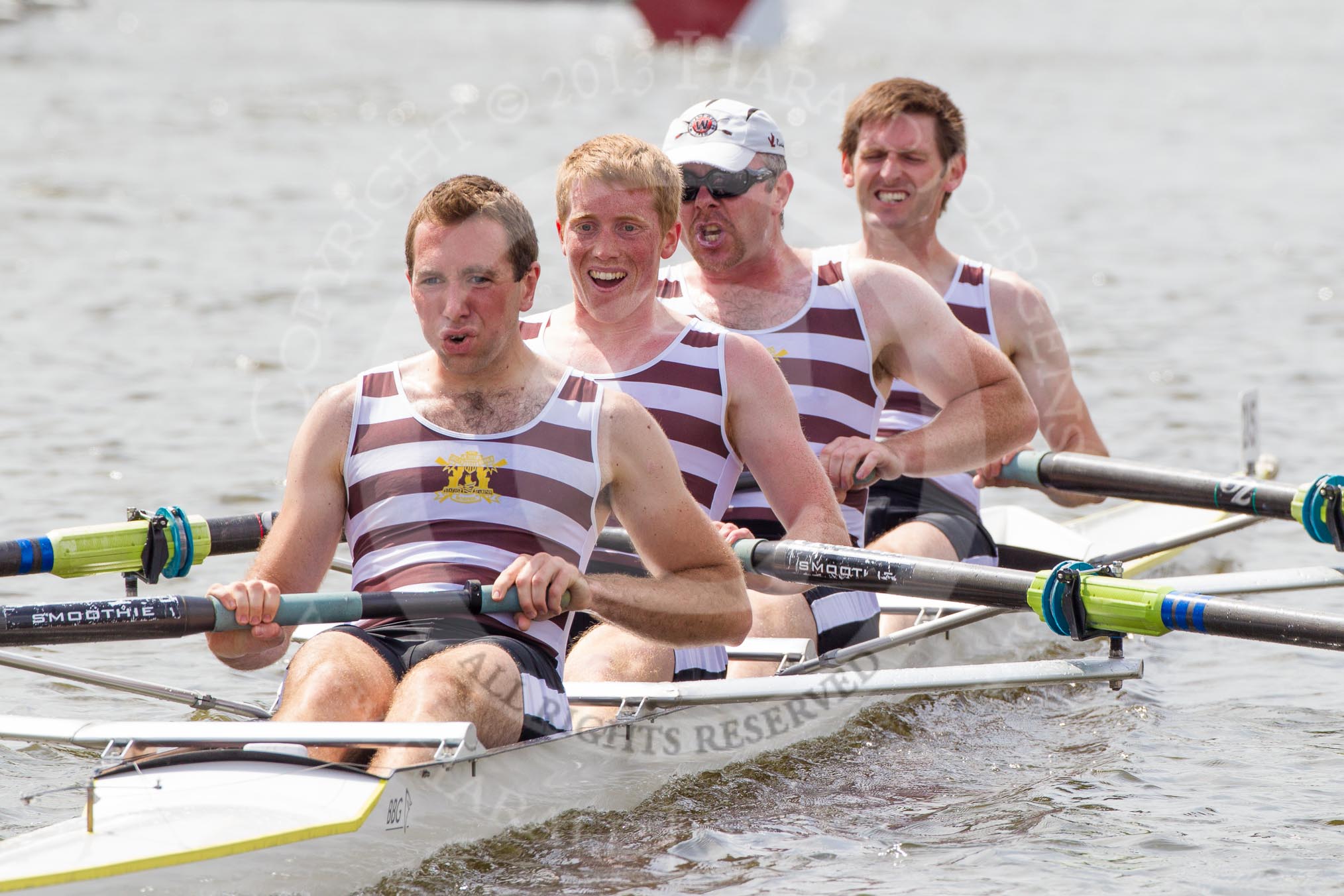 Henley Royal Regatta 2012 (Thursday): Race 28, Wyfold Challenge Cup:  Cork Boat Club, Ireland (215, Bucks) v Amsterdamsche Studenten Roeivereeniging Nereus, Holland 'A'  (235, Berks).
River Thames beteen Henley-on-Thames and Remenham/Temple Island ,
Henley-on-Thames,
Oxfordshire,
United Kingdom,
on 28 June 2012 at 11:46, image #201