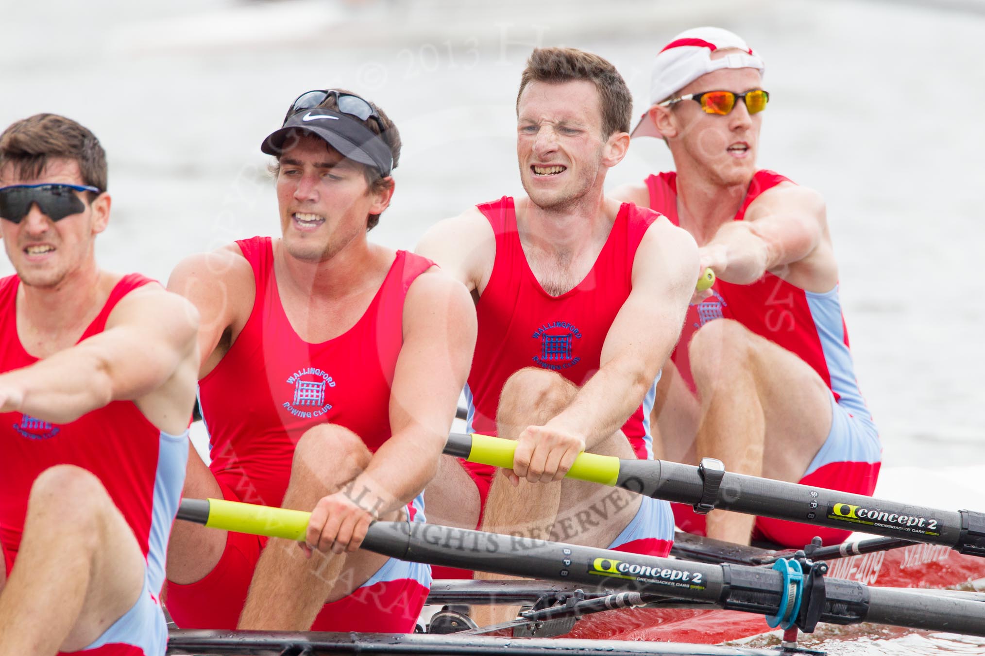 Henley Royal Regatta 2012 (Thursday): Race 37, Wyfold Challenge Cup:  Wallingford Rowing Club (254, Bucks) v Ana Rowing Club, Australia (211, Berks).
River Thames beteen Henley-on-Thames and Remenham/Temple Island ,
Henley-on-Thames,
Oxfordshire,
United Kingdom,
on 28 June 2012 at 14:11, image #269