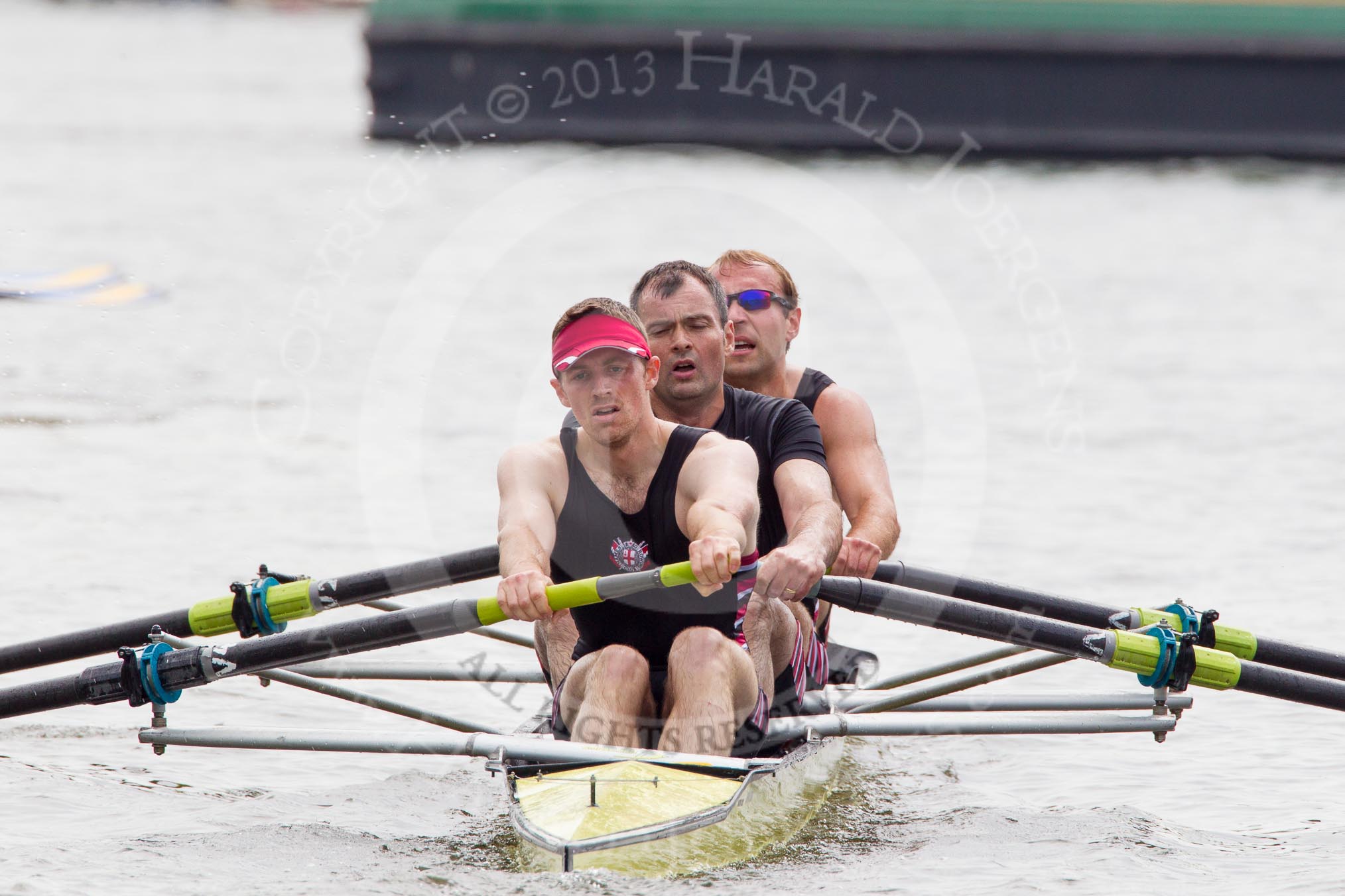 Henley Royal Regatta 2012 (Thursday): Race 42, Wyford Challenge Cup:  Thames Rowing Club (243, Bucks) v Nottingham Rowing Club 'B' (232, Berks).
River Thames beteen Henley-on-Thames and Remenham/Temple Island ,
Henley-on-Thames,
Oxfordshire,
United Kingdom,
on 28 June 2012 at 14:49, image #315