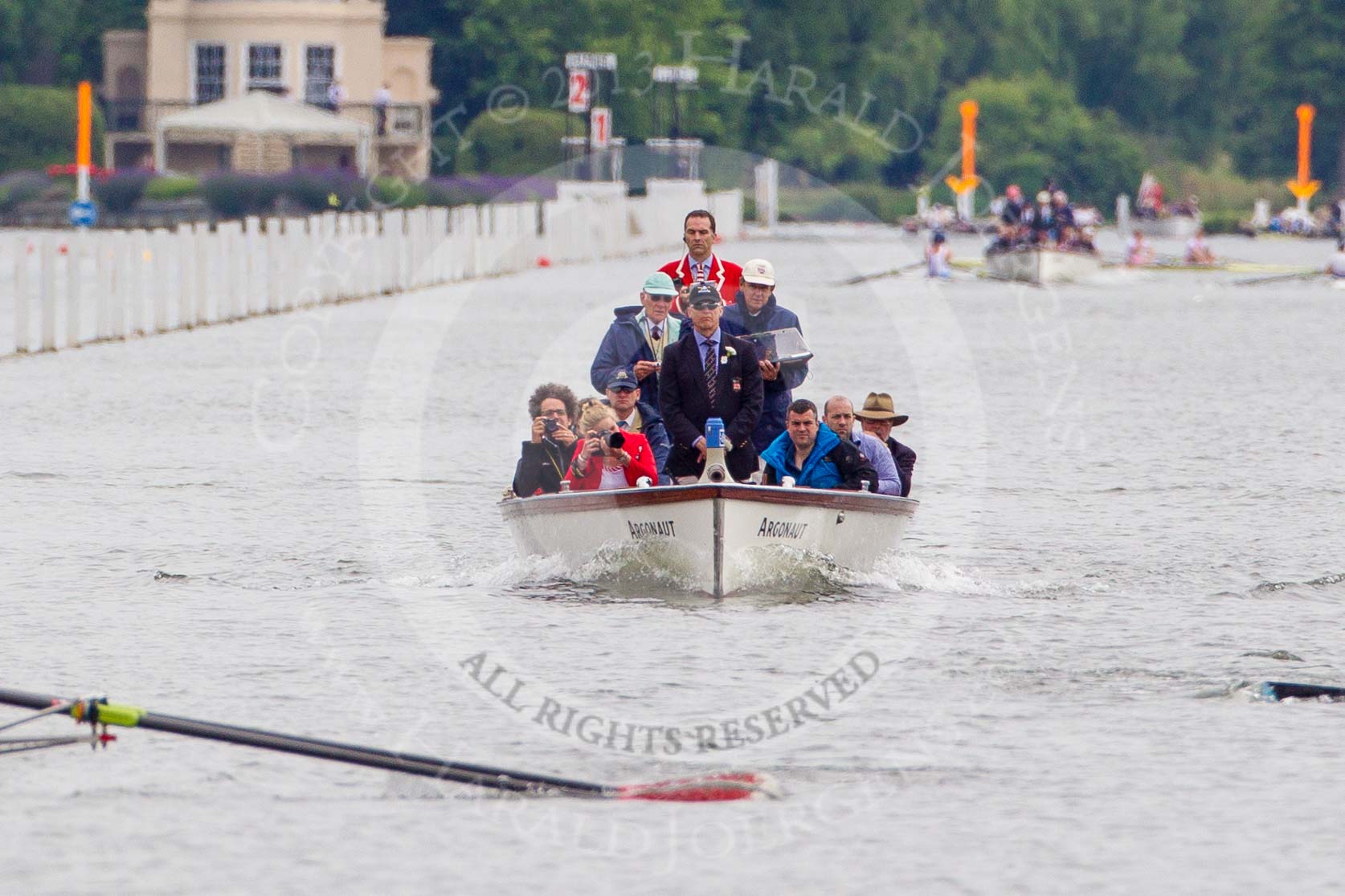 Henley Royal Regatta 2013, Thursday.
River Thames between Henley and Temple Island,
Henley-on-Thames,
Berkshire,
United Kingdom,
on 04 July 2013 at 09:18, image #23