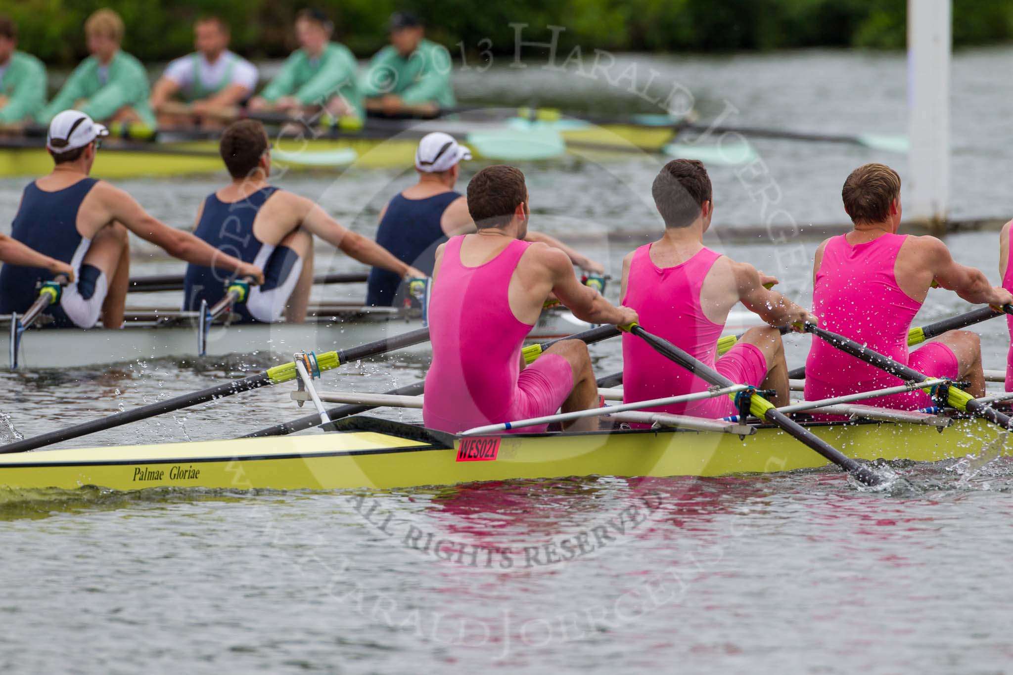 Henley Royal Regatta 2013, Thursday.
River Thames between Henley and Temple Island,
Henley-on-Thames,
Berkshire,
United Kingdom,
on 04 July 2013 at 09:49, image #35