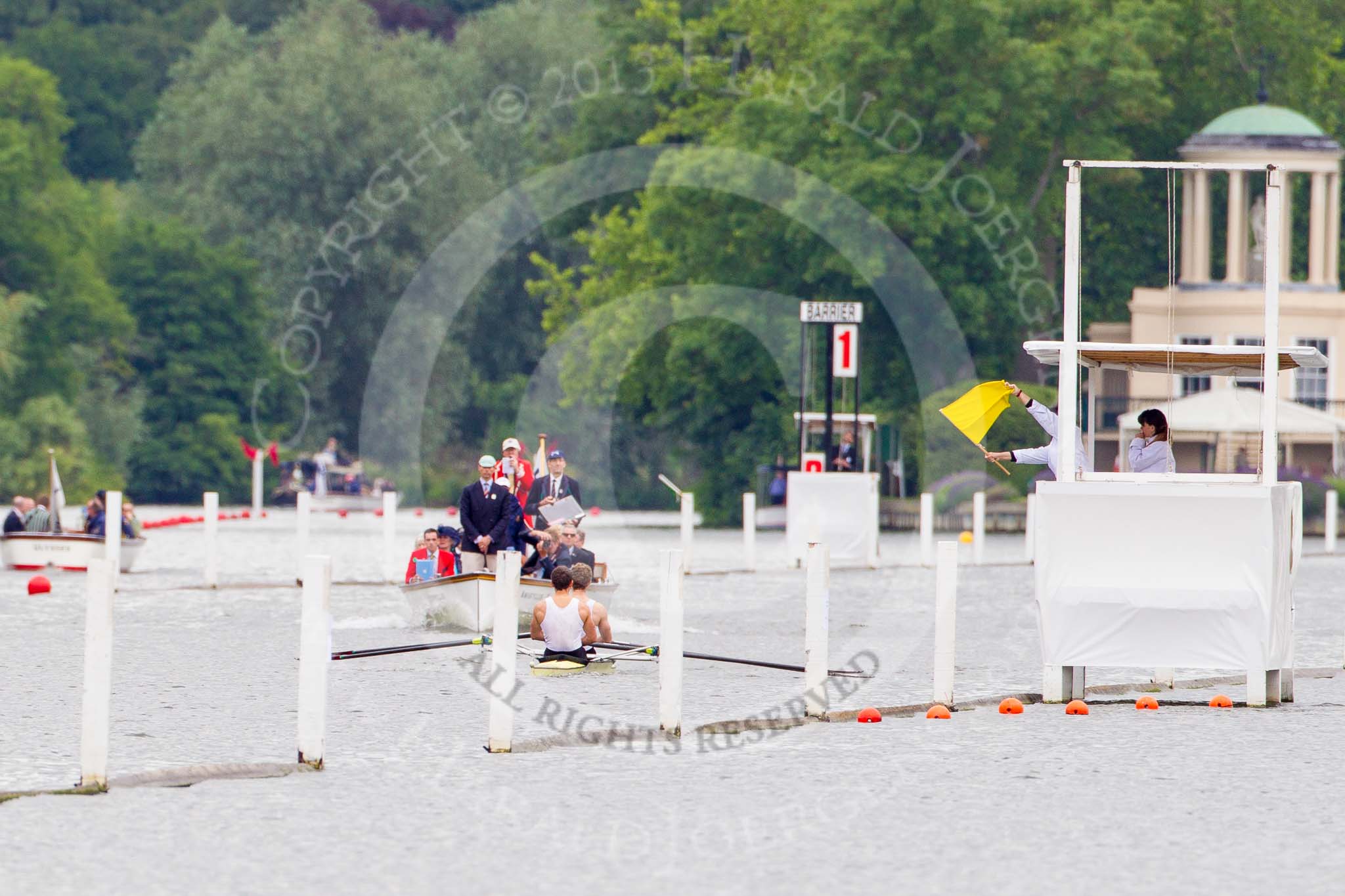 Henley Royal Regatta 2013, Thursday.
River Thames between Henley and Temple Island,
Henley-on-Thames,
Berkshire,
United Kingdom,
on 04 July 2013 at 09:56, image #40