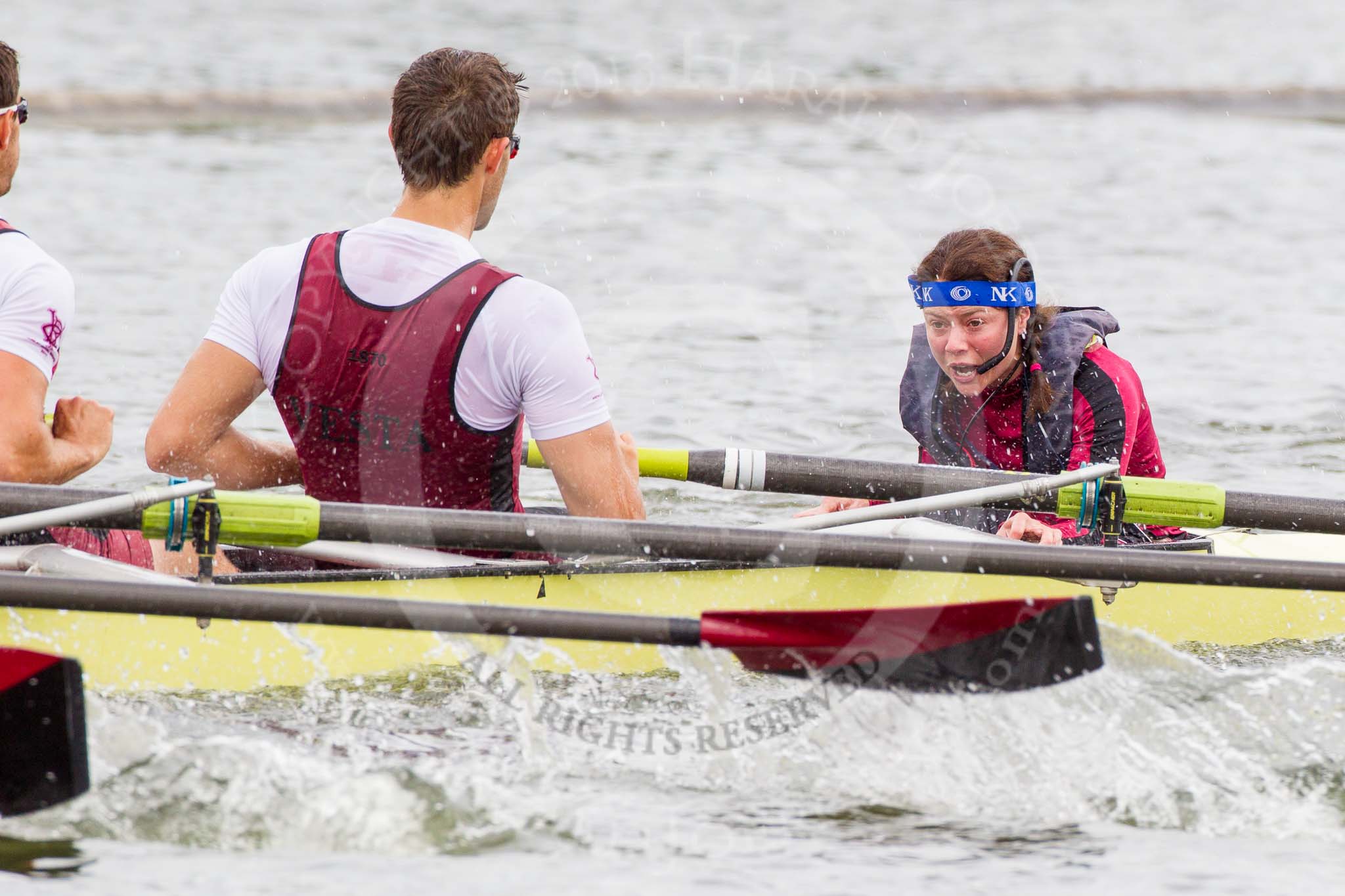 Henley Royal Regatta 2013, Thursday.
River Thames between Henley and Temple Island,
Henley-on-Thames,
Berkshire,
United Kingdom,
on 04 July 2013 at 10:04, image #51